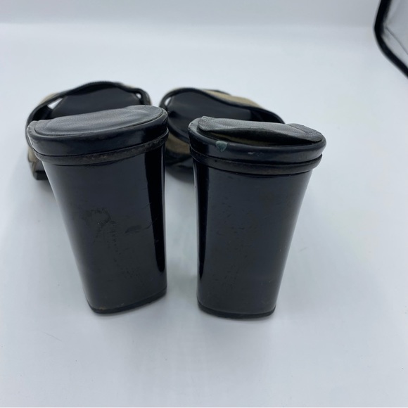 Gucci Y2K 90s vintage tweed heeled mule pump sandal size 6 academia classy luxe - Picture 7 of 11